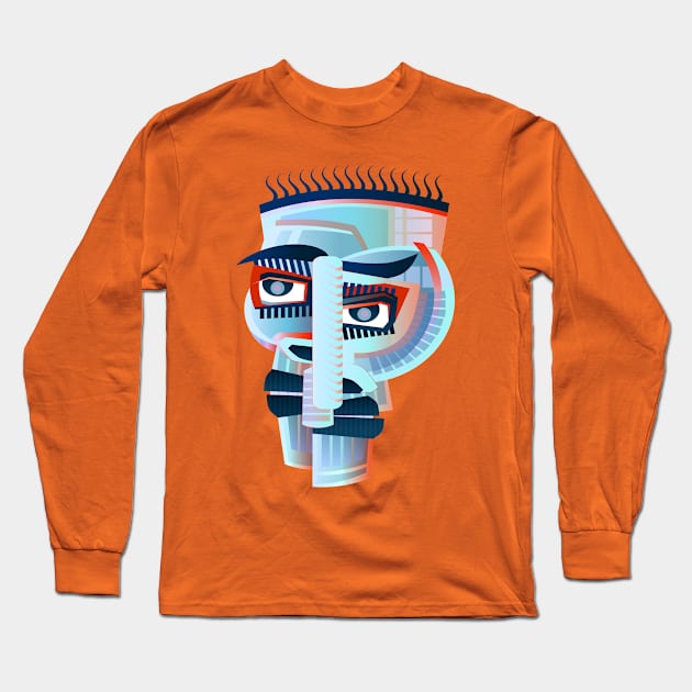 Face Abstract Art Long Sleeve T-Shirt by KVKStudios2